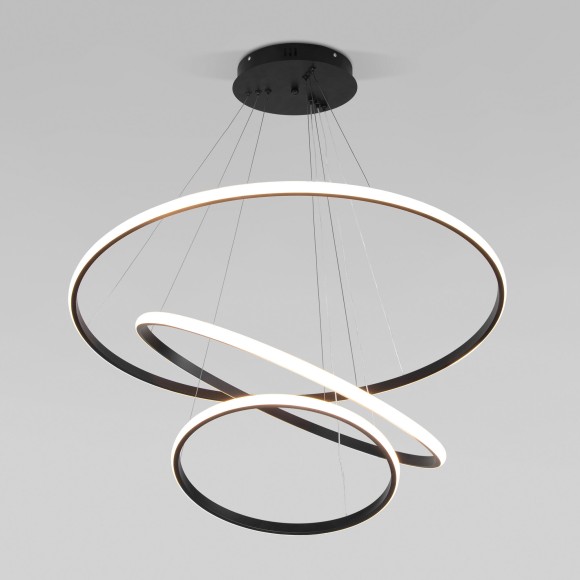 Подвесная светодиодная люстра с пультом управления Eurosvet Collars 90264/3 черный