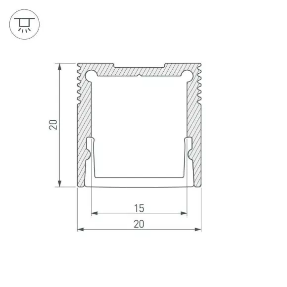Профиль Arlight SL-SLIM20-H20-2000 ANOD 023722