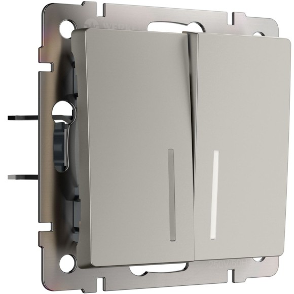 Выключатель двухклавишный проходной с подсветкой Werkel W1222104 4690389211935 a069459