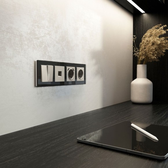 Выключатель двухклавишный проходной с подсветкой Werkel W1222104 4690389211935 a069459