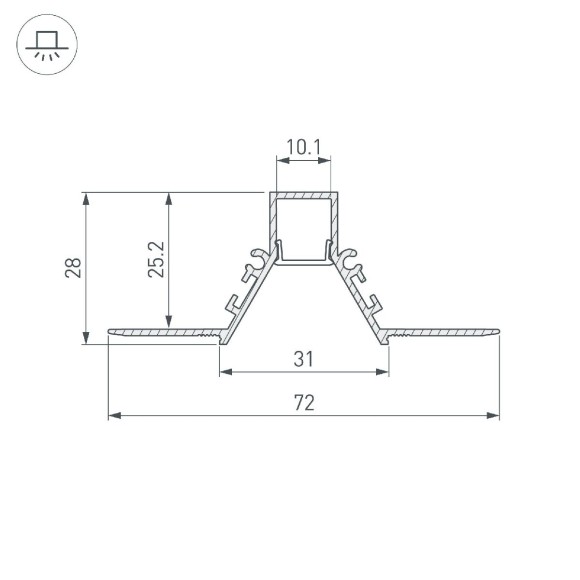 Алюминиевый профиль Arlight COMFORT10-V-FANTOM-2000 BLACK 052541