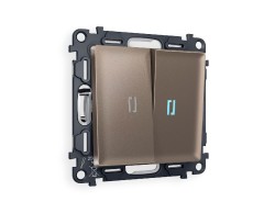 Комплект механизма 2-кл проходного выключателя с подсветкой Ambrella Volt Alfa MA634040