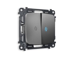 Комплект механизма 2-кл проходного выключателя с подсветкой Ambrella Volt Omega MO654040