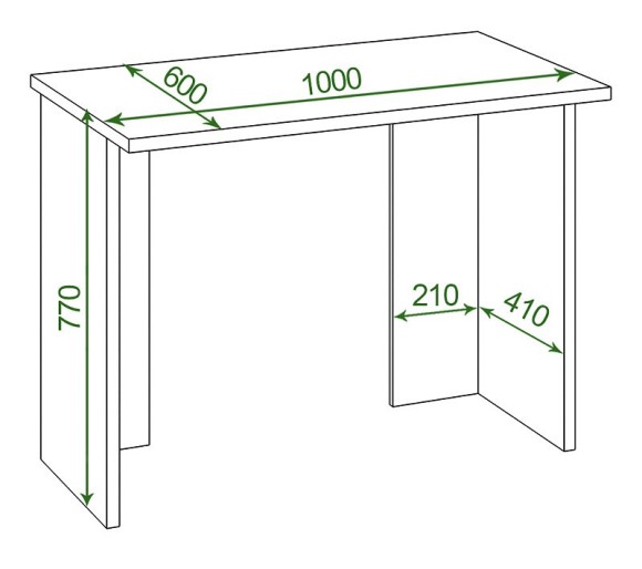 Стол офисный Домино Lite СКЛ-Прям100Р MER_SKL-Pryam100Rbez_tumby_V