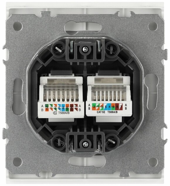 Розетка ЭРА Arktik 16-3108-01 информационная двойная 2XRJ45 белый Б0070484