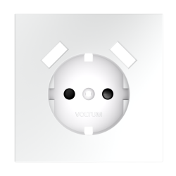 Накладка для розетки с заземлением и защитными шторками, с USB A+A Voltum S70 (белый матовый) VLS000902