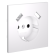 Накладка для розетки с заземлением и защитными шторками, с USB A+A Voltum S70 (белый матовый) VLS000902
