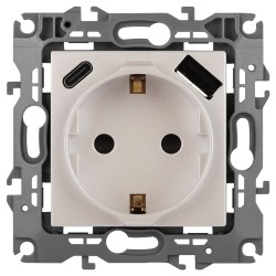 Розетка со шторками с USB type-A+C Эра 12-4108-15 Б0067767