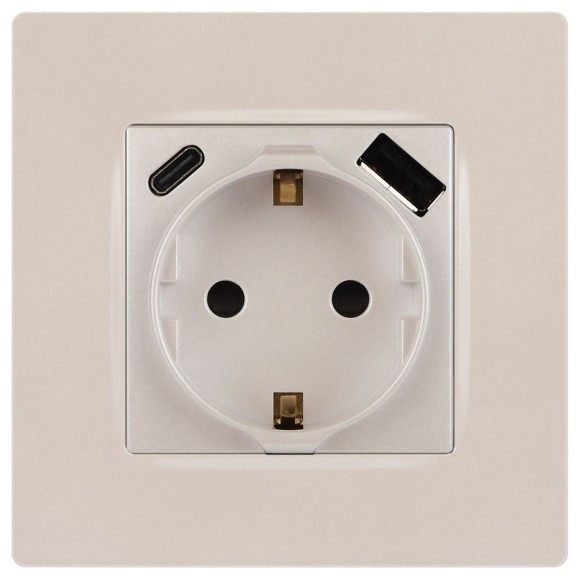 Розетка со шторками с USB type-A+C Эра 12-4108-15 Б0067767