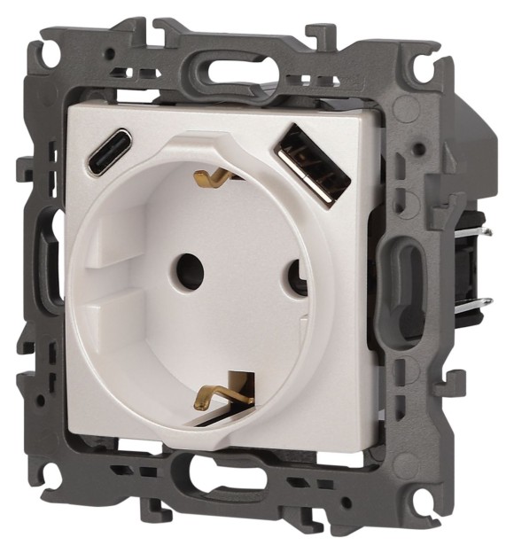 Розетка со шторками с USB type-A+C Эра 12-4108-15 Б0067767