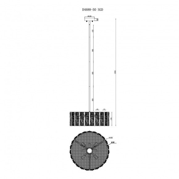 Подвесная люстра iLamp Panorama D4688-50 SGD