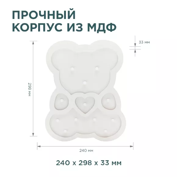 Светодиодный ночник Apeyron Мишка теплый белый 2хААА МДФ 12-176 Светодиодный ночник Apeyron Мишка теплый белый 2хААА МДФ 12-176