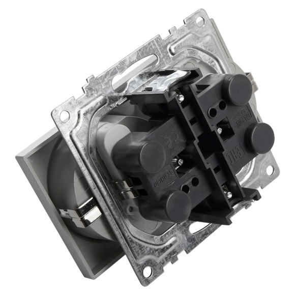 Розетка 2-местная с/з с защитной шторкой Stekker Катрин 39584