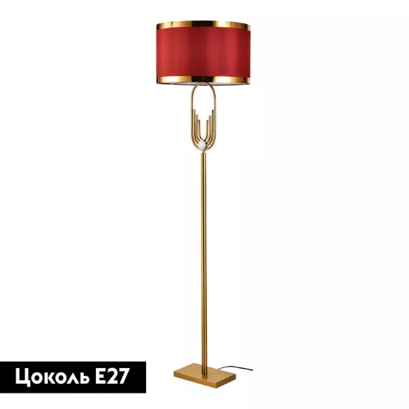 Торшер Lussole Randolph LSP-0618, Бронза, Красный, Металл Торшер Lussole Randolph LSP-0618, Бронза, Красный, Металл