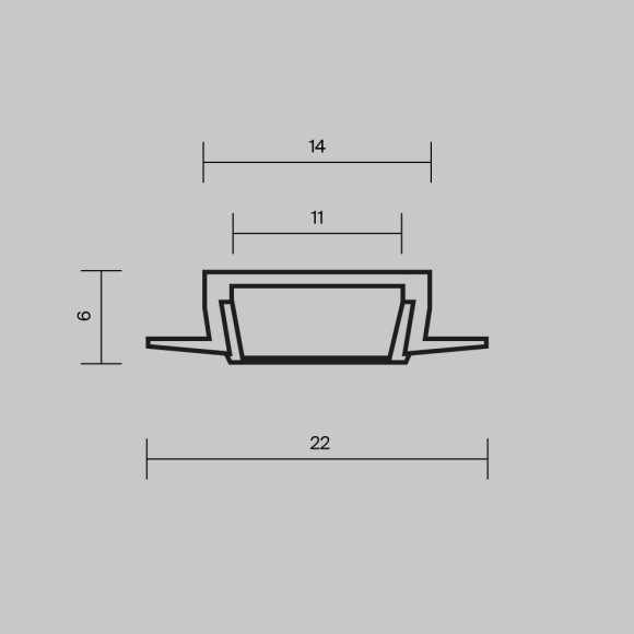 Алюминиевый профиль встраиваемый с накладным фланцем Maytoni Led Strip ALM-004-B-2M 632010