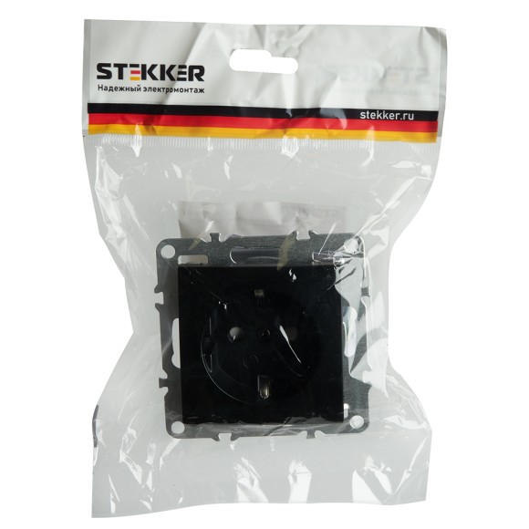 Розетка 1-местная с/з с защитной шторкой Stekker Эрна PST16-9110-03 49154