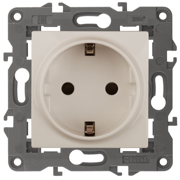 Розетка 2P+E Schuko со шторками Эра 14-2102-02 Б0034273