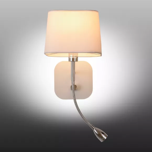 Бра Omnilux Monteluco OML-62601-02, Хром, Белый, Металл, декоративные элементы крупным планом Бра Omnilux Monteluco OML-62601-02, Хром, Белый, Металл, декоративные элементы крупным планом