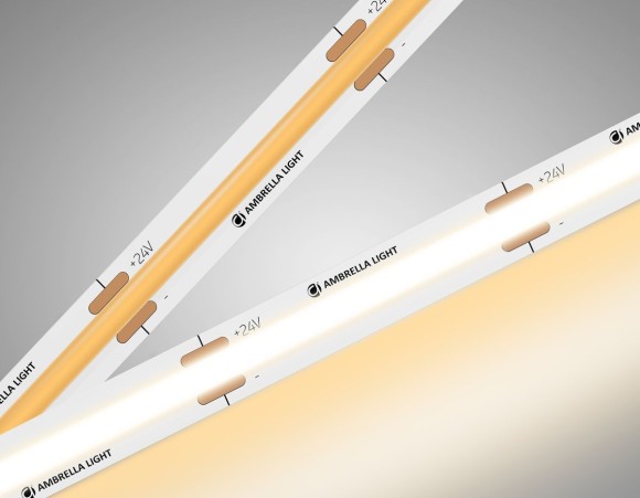 Светодиодная лента Ambrella Light Illumination COB 528Led/14W m/ 24V IP20 3000K/ 5m*10mm*2mm (2 конт.) GS4751