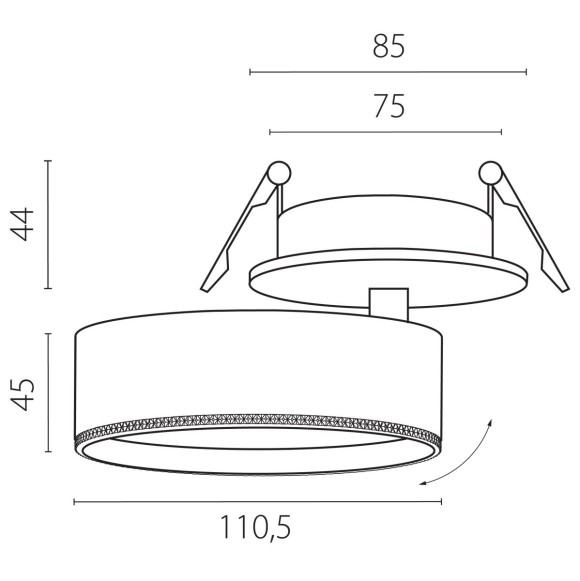 Встраиваемый светильникAlta Pro Lightstar A5637RS