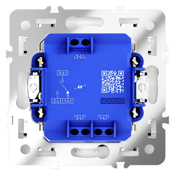 Проходной переключатель одноклавишный с подсветкой Voltum S70 VLS010402