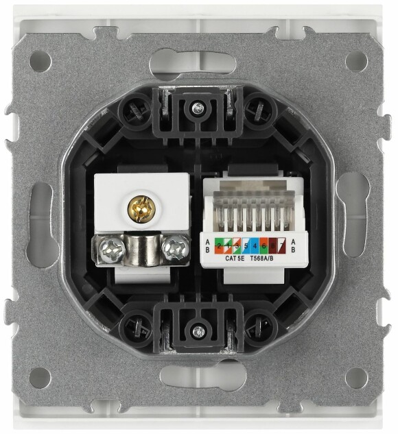 Розетка ЭРА Arktik 16-3110-01 комбинированная RJ45+TV белый Б0070494
