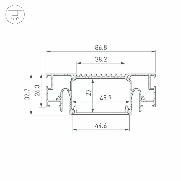 Профиль Arlight STRETCH-41-CEIL-CENTER-2000 BLACK 055206 Профиль Arlight STRETCH-41-CEIL-CENTER-2000 BLACK 055206