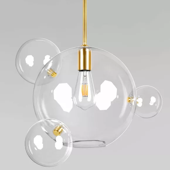 Подвесной светильник Loft IT Bolle 2034-P4, Золото, Прозрачный, Металл, декоративные элементы крупным планом