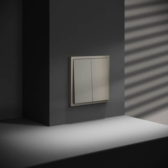 Перекрестный переключатель встраиваемый Voltum S70 двухклавишный 10А, (шелк) VLS020504