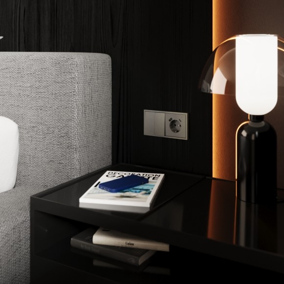 Перекрестный переключатель встраиваемый Voltum S70 двухклавишный 10А, (шелк) VLS020504