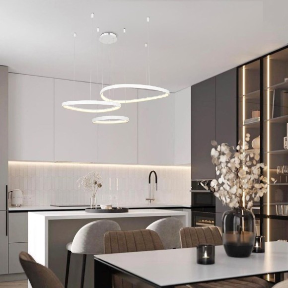 Подвесная светодиодная люстра LED4U L8805-800-650-450 WH