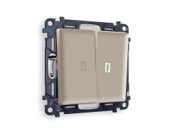 Комплект механизма 2-кл проходного выключателя с подсветкой Ambrella Volt Alfa MA364035