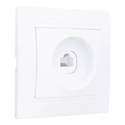 Розетка компьютерная RJ45 скрытой установки IP20, белая "Дельта" General 477230