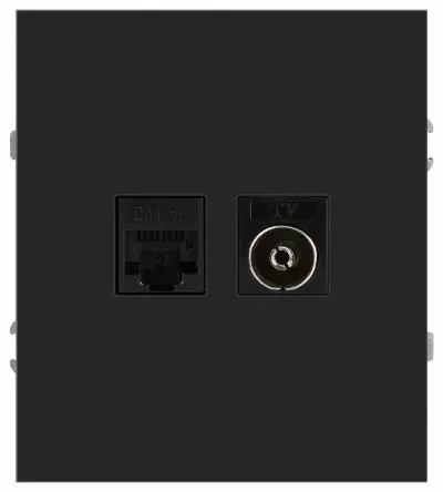 Розетка Эра Arktik 16-3110-05 комбинированная RJ45+TV антрацит Б0070498