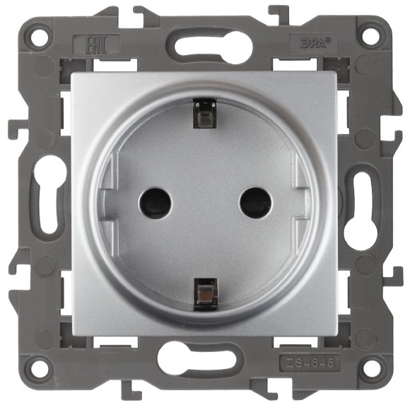 Розетка 2P+E Schuko со шторками Эра 14-2102-03 Б0034274