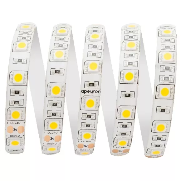 Светодиодная лента Apeyron 24В ПРО 14,4Вт/м smd5050 60д/м IP65 1100Лм/м 5м 4000К 00-319