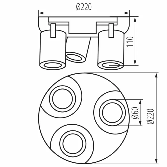 Накладной спот Kanlux Laurin 38963, Черный, Золото, Металл Накладной спот Kanlux Laurin 38963, Черный, Золото, Металл