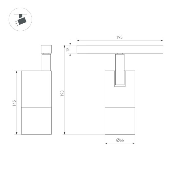 Трековый светильник Arlight MAG-ORIENT-SPOT-ZOOM-R65-15W Warm3000 (BK, 34-60 deg, 48V) 038373