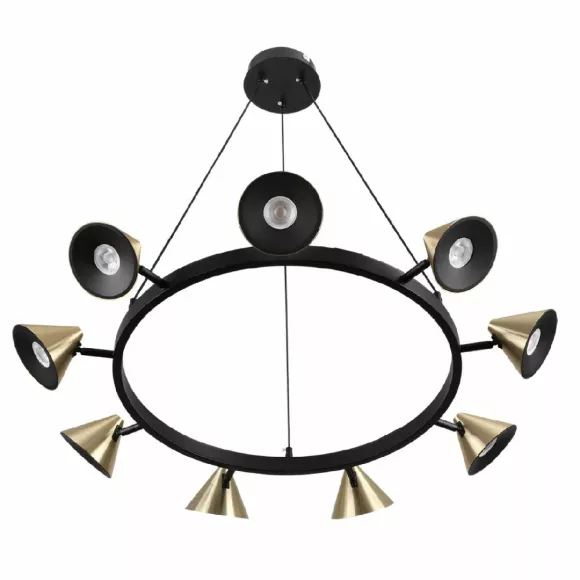 Подвесная люстра Lumion Lamina 8233/9, Черный, Золото, Металл Подвесная люстра Lumion Lamina 8233/9, Черный, Золото, Металл