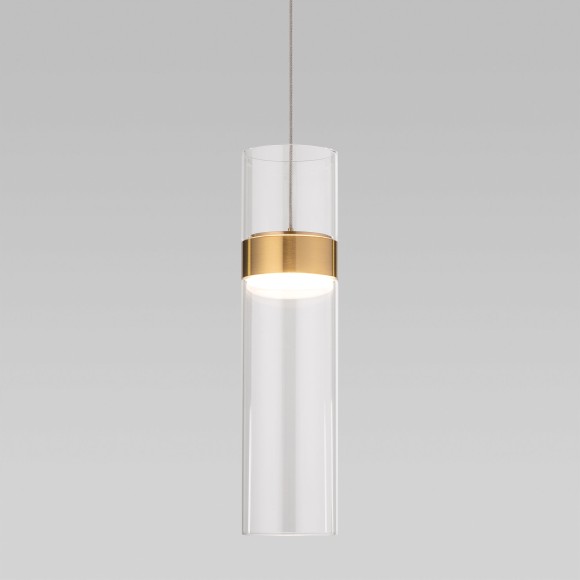 Подвесной светильник Eurosvet Lumen 50244/1 LED латунь/прозрачный a061286