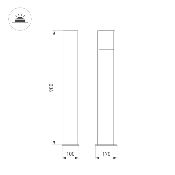 Ландшафтный светильник Arlight LGD-SEKVOYA-BOLL-H900-11W Warm3000 (BK, 120 deg, 230V) 054980