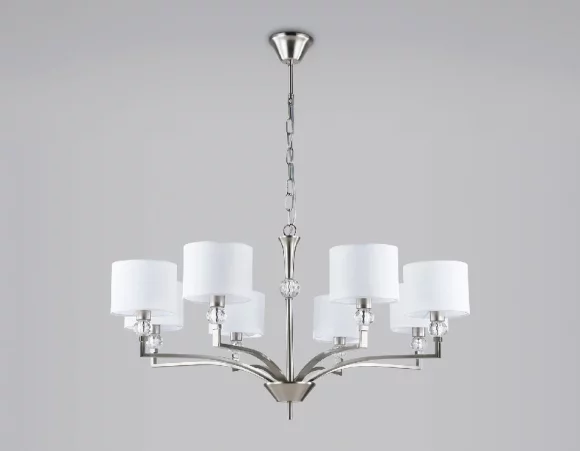 Подвесная люстра Ambrella Light High Light Classic LH71123, Неоклассика, Белый, Никель Подвесная люстра Ambrella Light High Light Classic LH71123, Неоклассика, Белый, Никель