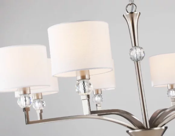 Подвесная люстра Ambrella Light High Light Classic LH71123, Никель, Белый, Металл, крупный план Подвесная люстра Ambrella Light High Light Classic LH71123, Никель, Белый, Металл, крупный план