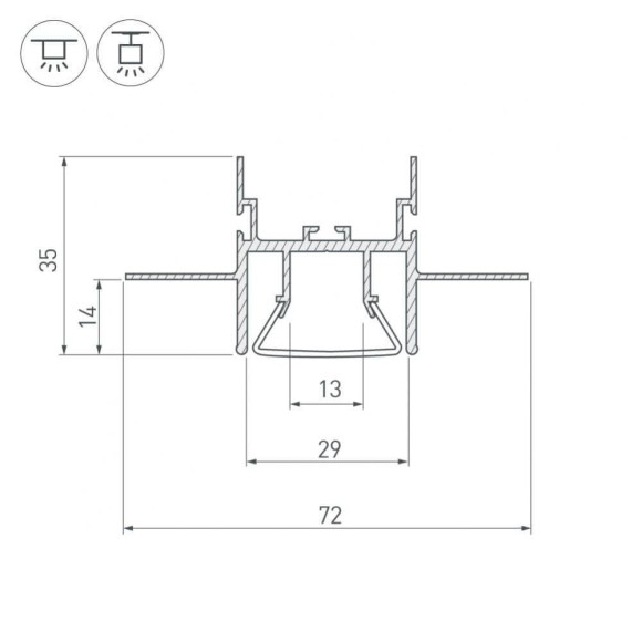 Профиль Arlight FOLED-CEIL-CENTER-2000 023863