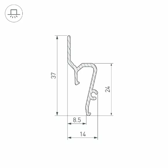 Профиль Arlight STRETCH-SHADOW-TECH-VENT-2000 BLACK (A2-DELTA) 041160 Профиль Arlight STRETCH-SHADOW-TECH-VENT-2000 BLACK (A2-DELTA) 041160