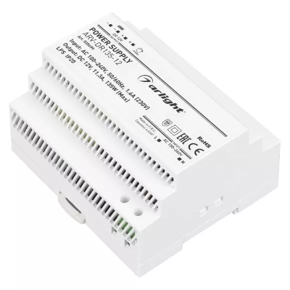 Блок питания Arlight ARV-DR135-12 12V, 11.3A, 135W 035699 Блок питания Arlight ARV-DR135-12 12V, 11.3A, 135W 035699