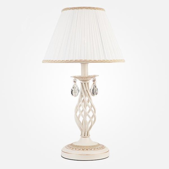 Настольная лампа Eurosvet Amelia 10054/1 белый с золотом/прозрачный хрусталь Strotskis