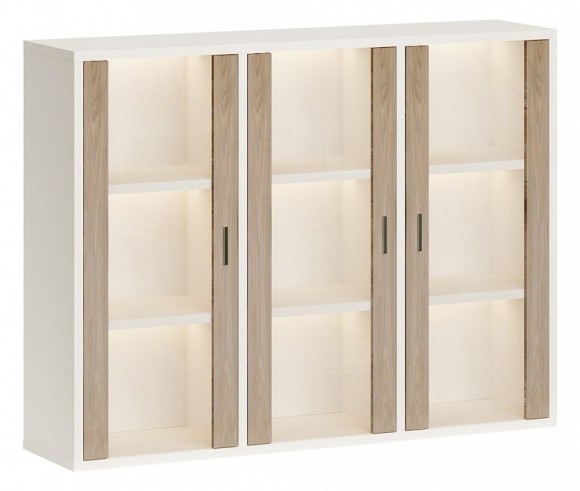 Тумба-витрина Домино СУ(ш3в1)+3ФС MER_SUsh3v1-3FS-BEN-belyj-nelson