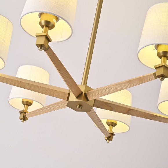 Люстра на штанге ImperiumLoft Stavra Jorgenson White/Light Wood 203575-26