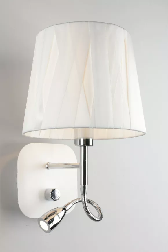 Бра Omnilux Correto OML-62501-02, Хром, Белый, Металл, декоративные элементы крупным планом